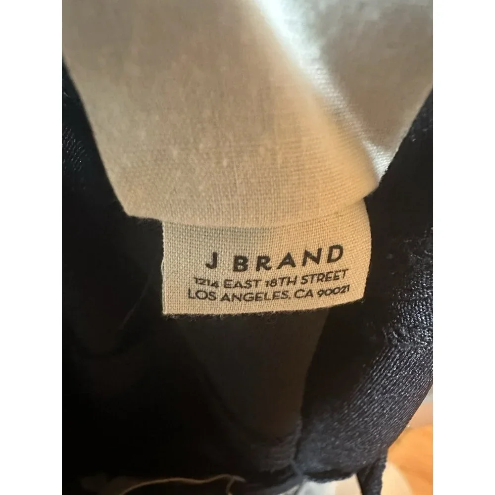 J Brand Pants Women’s 2 Black Skinny Ankle Wool Blend Pants With Gold Zippers - Picture 11 of 11